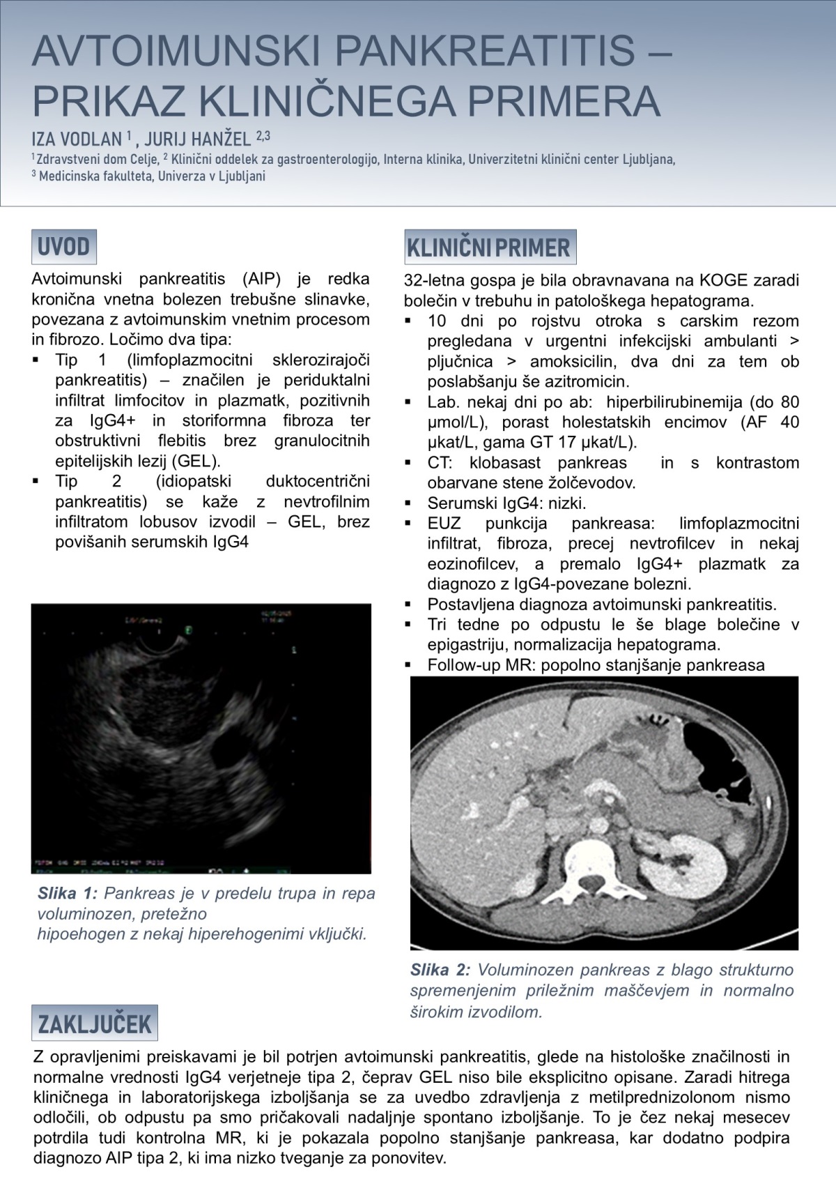 AVTOIMUNSKI PANKREATITIS – PRIKAZ KLINIČNEGA PRIMERA