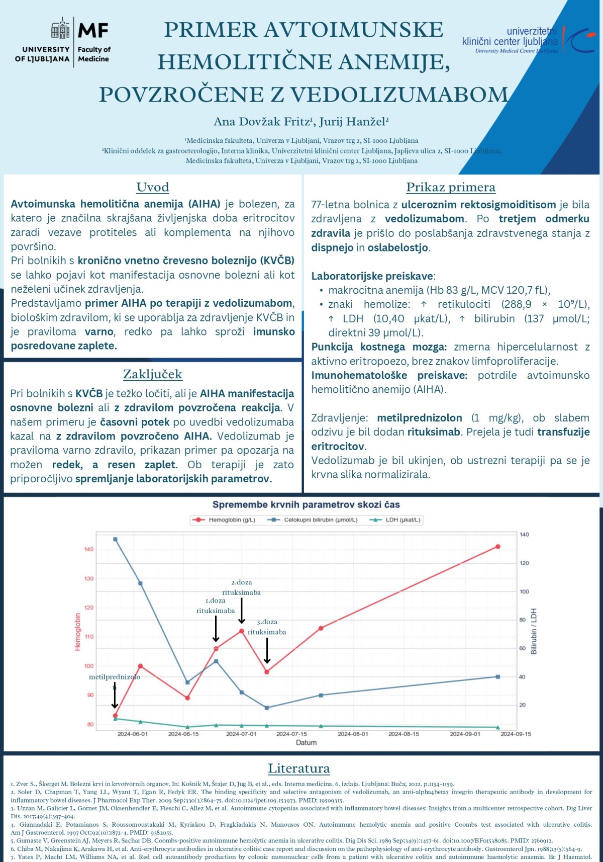 PRIMER AVTOIMUNSKE HEMOLITIČNE ANEMIJE, POVZROČENE Z VEDOLIZUMABOM
