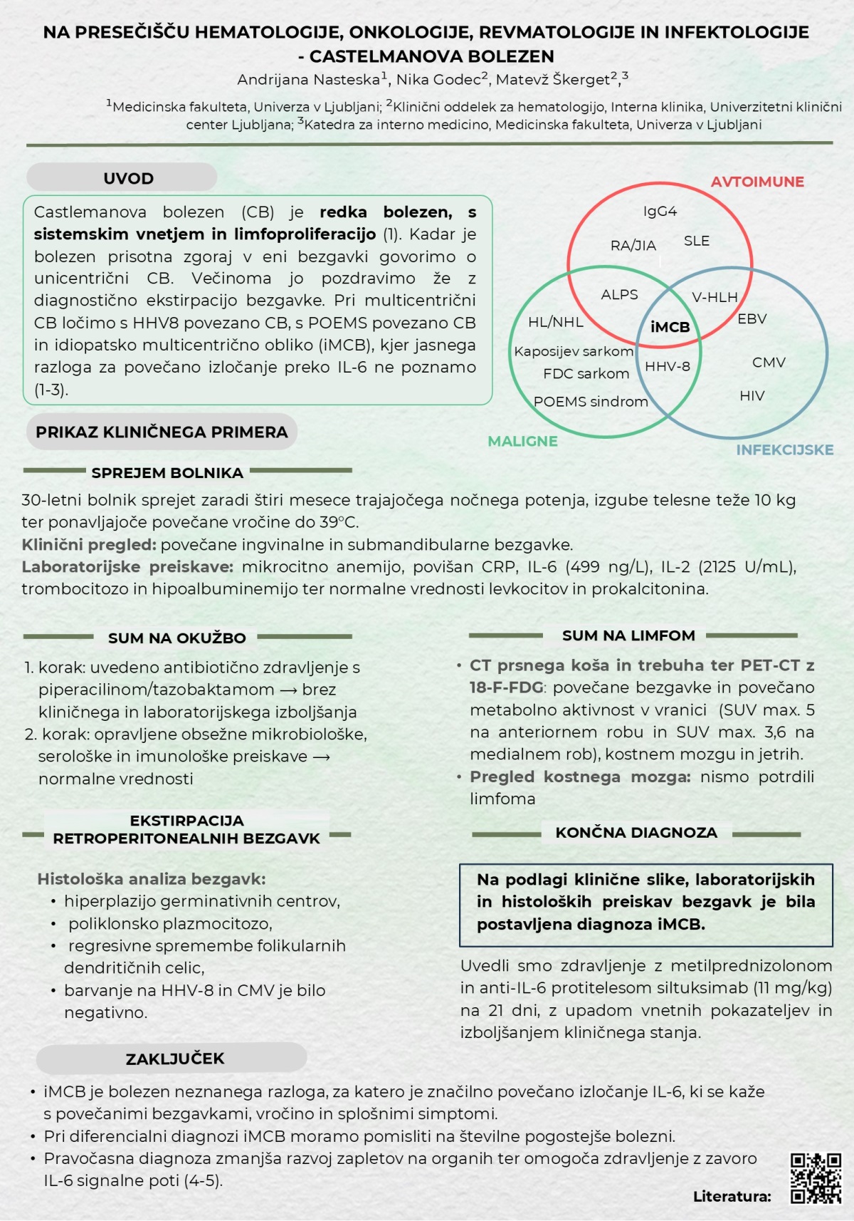 NA PRESEČIŠČU HEMATOLOGIJE, ONKOLOGIJE, REVMATOLOGIJE IN INFEKTOLOGIJE – CASTLEMANOVA BOLEZEN