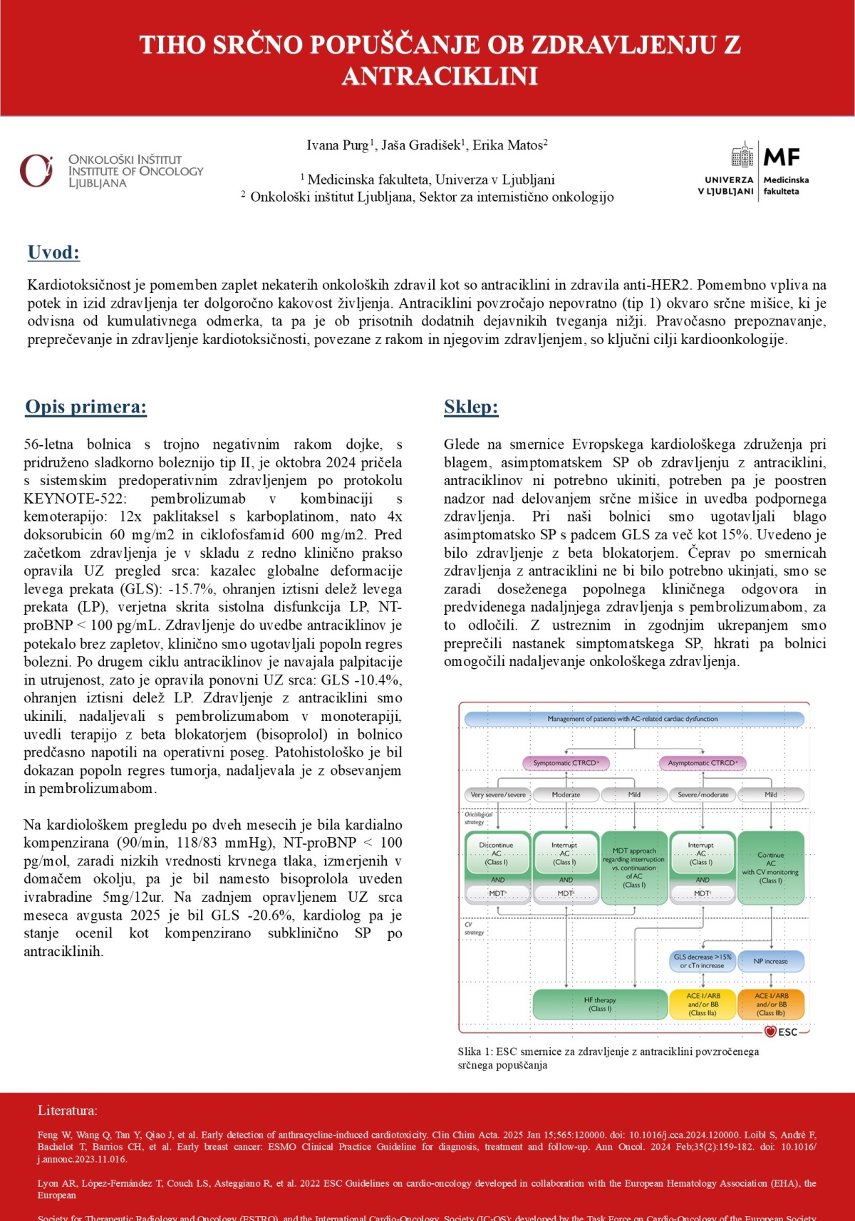 TIHO SRČNO POPUŠČANJE OB ZDRAVLJENJU Z ANTRACIKLINI