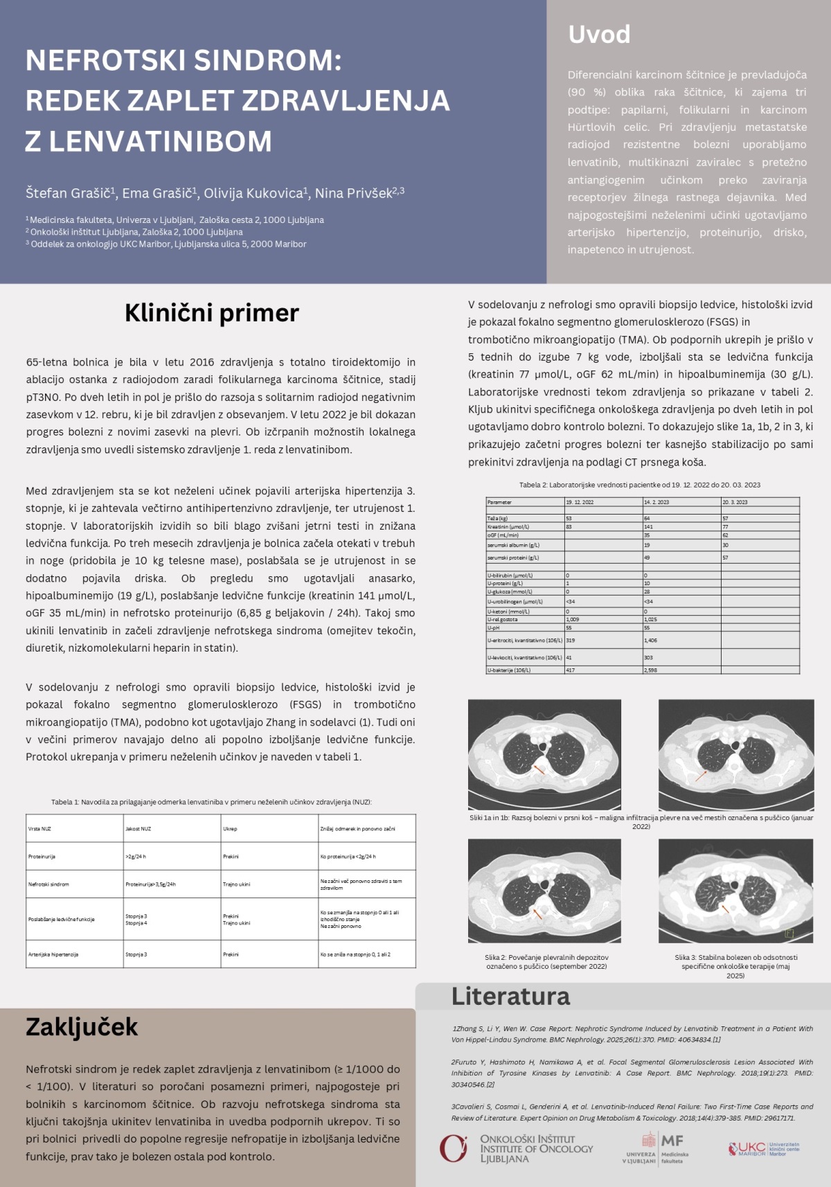 NEFROTSKI SINDROM – REDEK ZAPLET ZDRAVLJENJA Z LENVATINIBOM