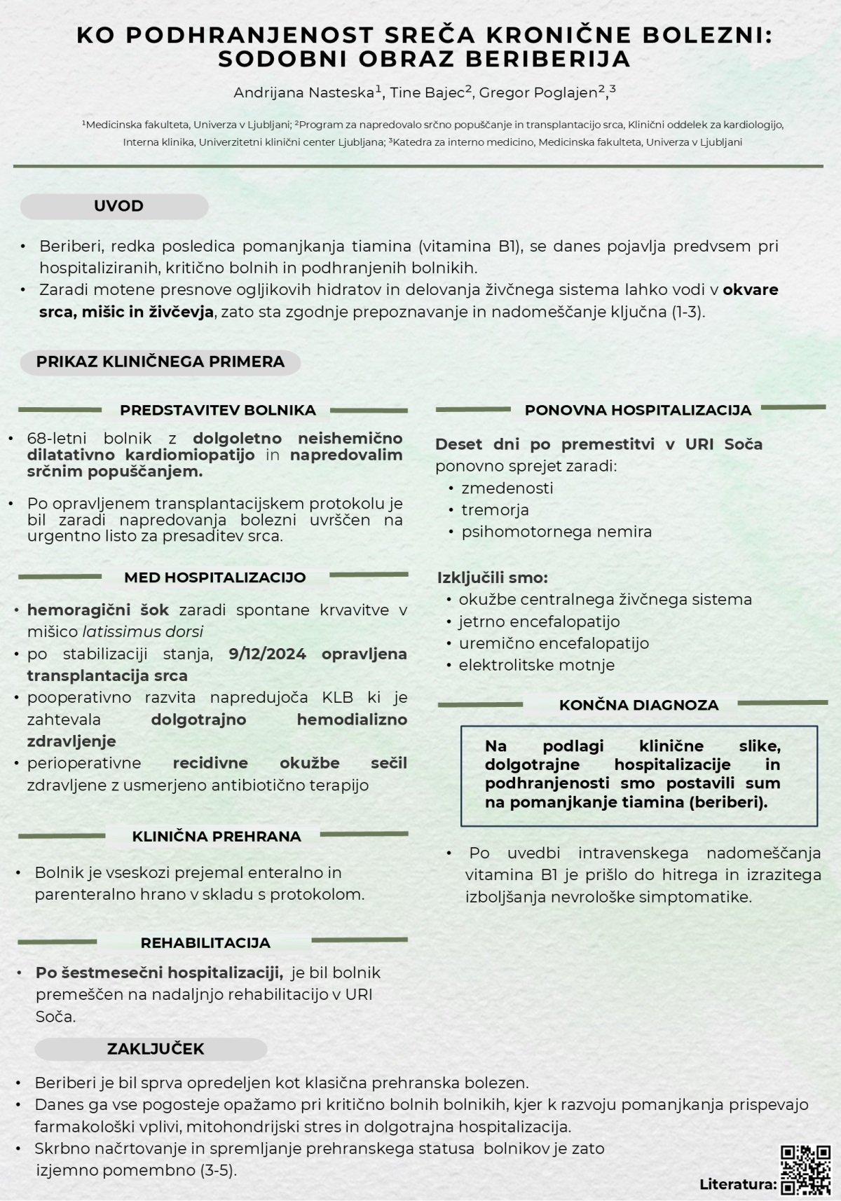 KO PODHRANJENOST SREČA KRONIČNE BOLEZNI – SODOBNI OBRAZ BERIBERIJA
