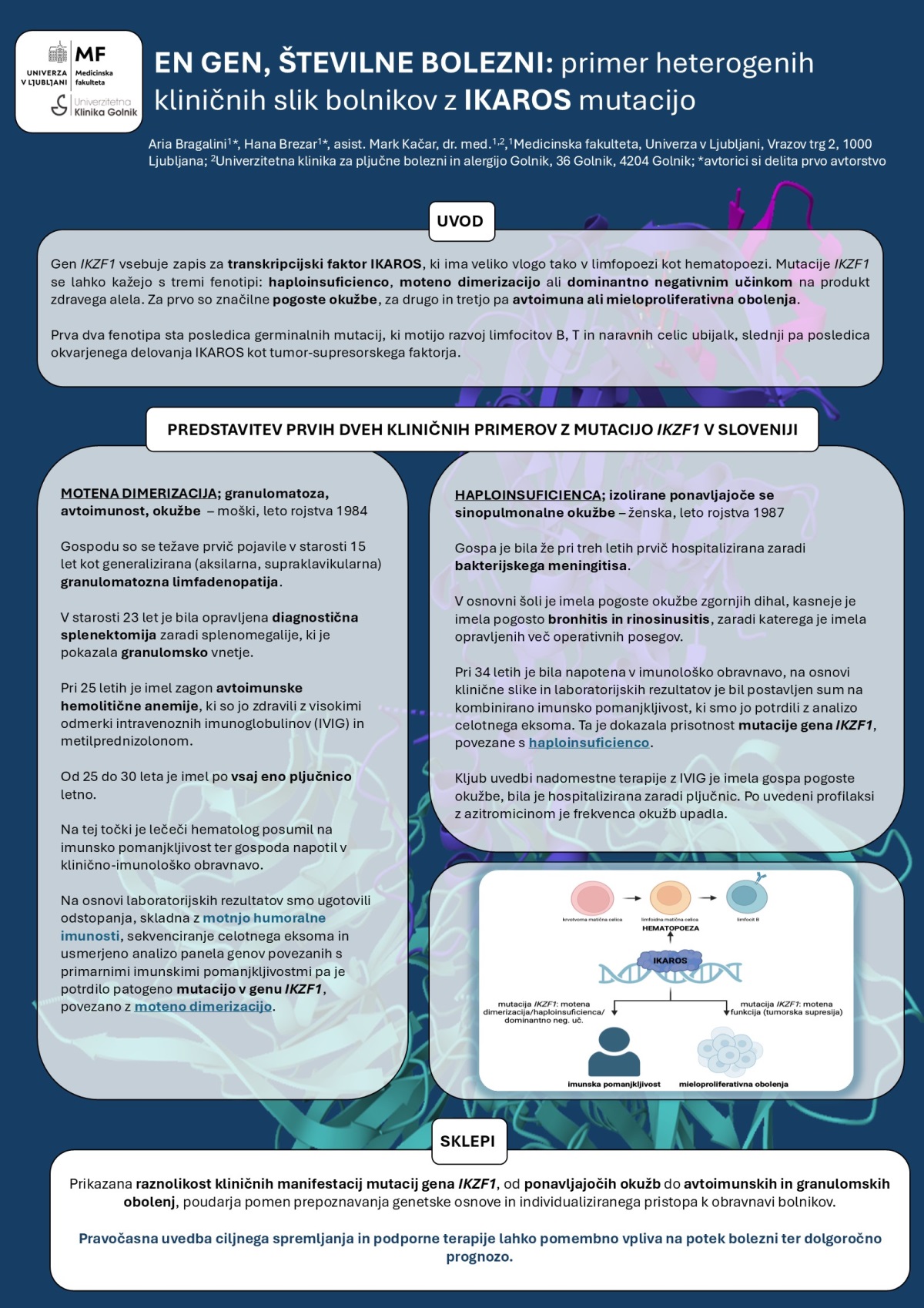 EN GEN, ŠTEVILNE BOLEZNI – PRIMER HETEROGENIH KLINIČNIH SLIK BOLNIKOV Z MUTACIJO IKAROS