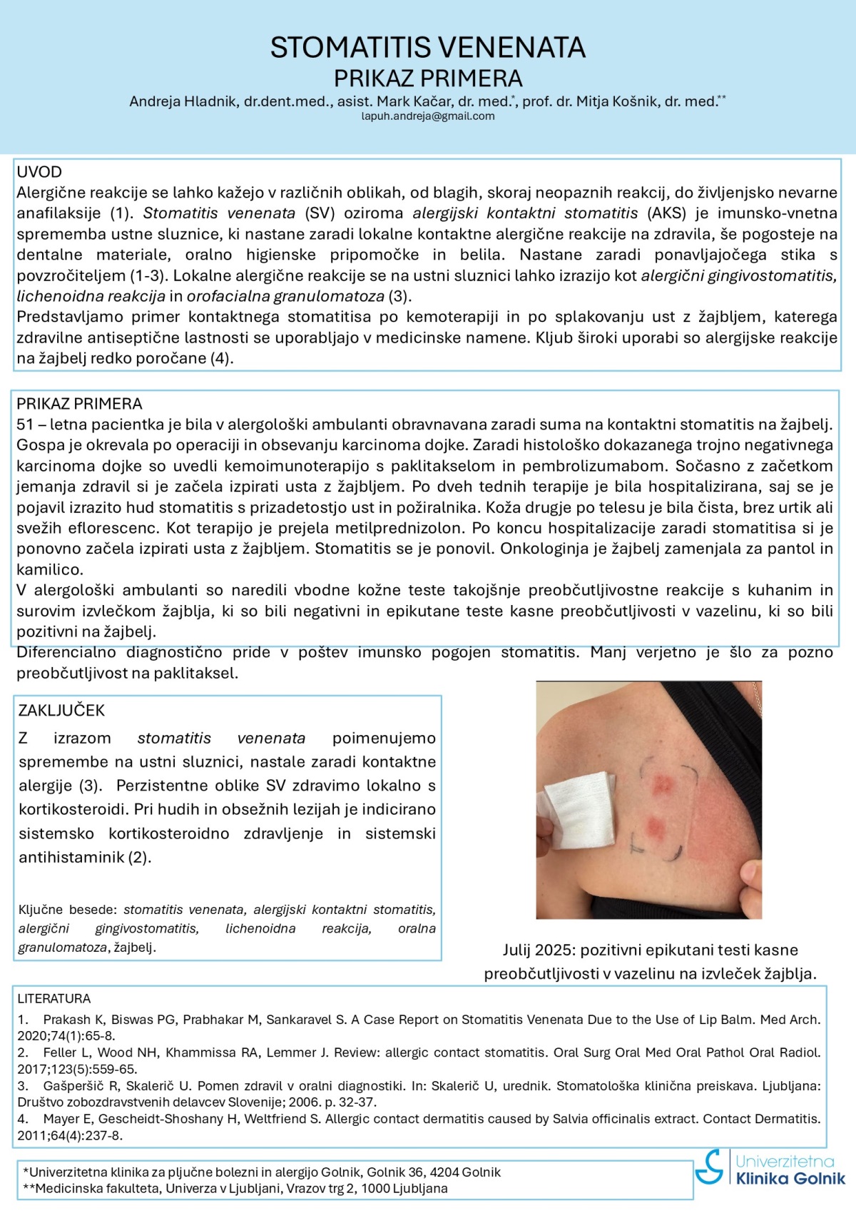 STOMATITIS VENENATA – PRIKAZ PRIMERA